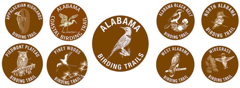 Alabama Birding Trail logos and mascots.